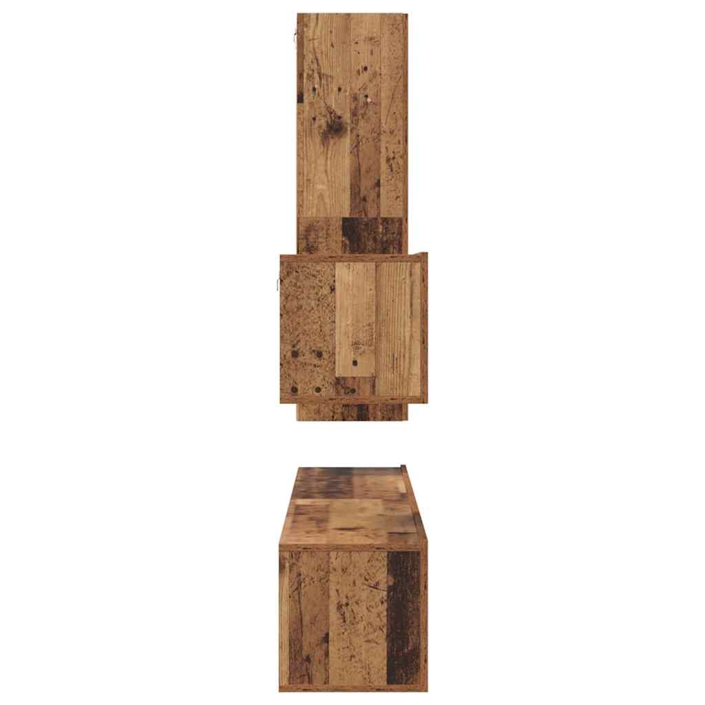 vidaXL TV Cabinet Set with Drawer 4 pcs Old Wood Engineered Wood