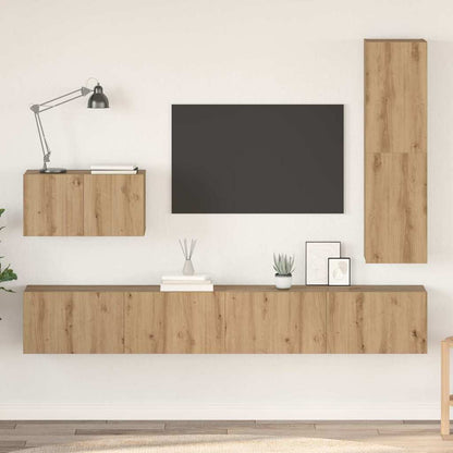 vidaXL TV Cabinet Set with Drawer 4 pcs Artisan Oak Engineered Wood
