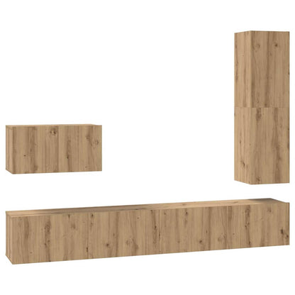 vidaXL TV Cabinet Set with Drawer 4 pcs Artisan Oak Engineered Wood