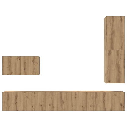 vidaXL TV Cabinet Set with Drawer 4 pcs Artisan Oak Engineered Wood
