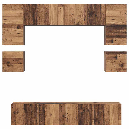 vidaXL TV Cabinet Set Wall-mounted 8 pcs Old Wood Engineered Wood