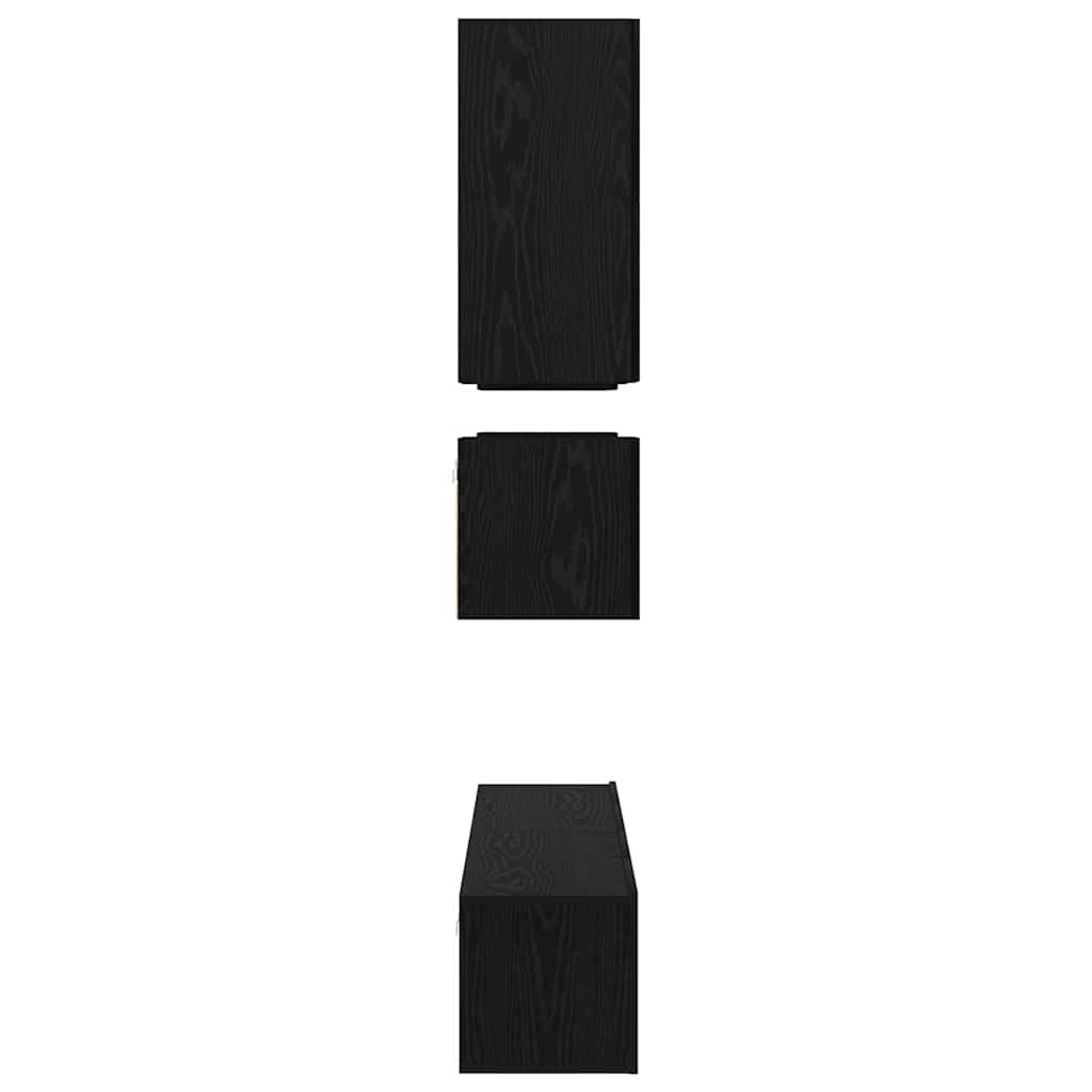 vidaXL TV Cabinet Set Wall-mounted 8 pcs Black Oak Engineered Wood