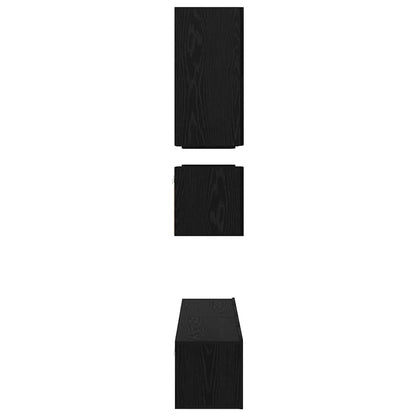 vidaXL TV Cabinet Set Wall-mounted 8 pcs Black Oak Engineered Wood