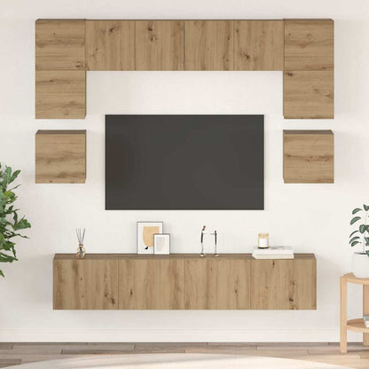 vidaXL TV Cabinet Set Wall-mounted 8 pcs Artisan Oak Engineered Wood