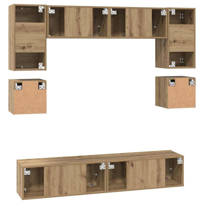 vidaXL TV Cabinet Set Wall-mounted 8 pcs Artisan Oak Engineered Wood