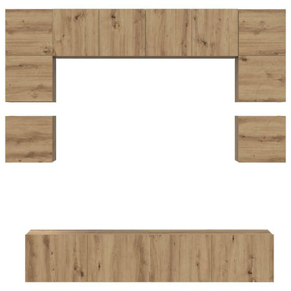 vidaXL TV Cabinet Set Wall-mounted 8 pcs Artisan Oak Engineered Wood