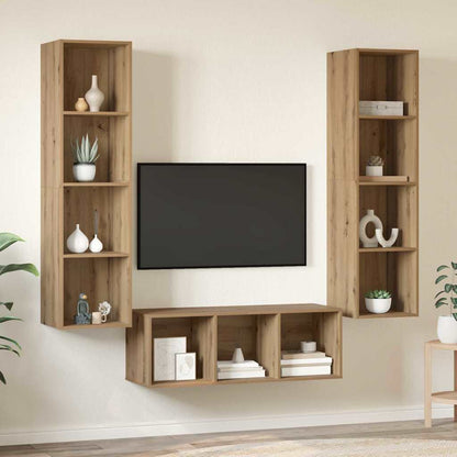 vidaXL TV Cabinet Set 3 pcs Artisan Oak Engineered Wood
