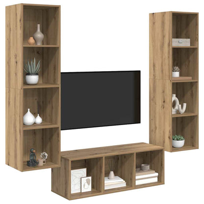 vidaXL TV Cabinet Set 3 pcs Artisan Oak Engineered Wood