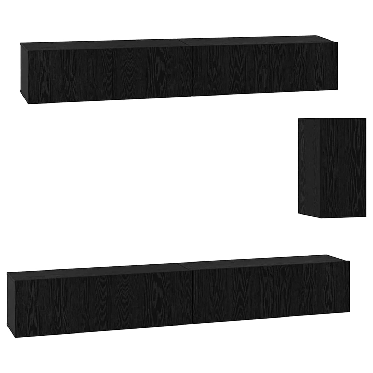 vidaXL Wall TV Cabinet 3 pcs 100 x 30 x 30 cm Black Oak