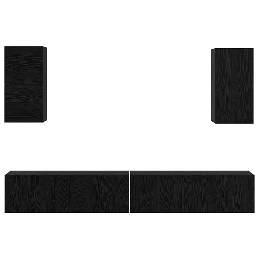 vidaXL Wall TV Cabinet 3 pcs 100 x 30 x 30 cm Black Oak