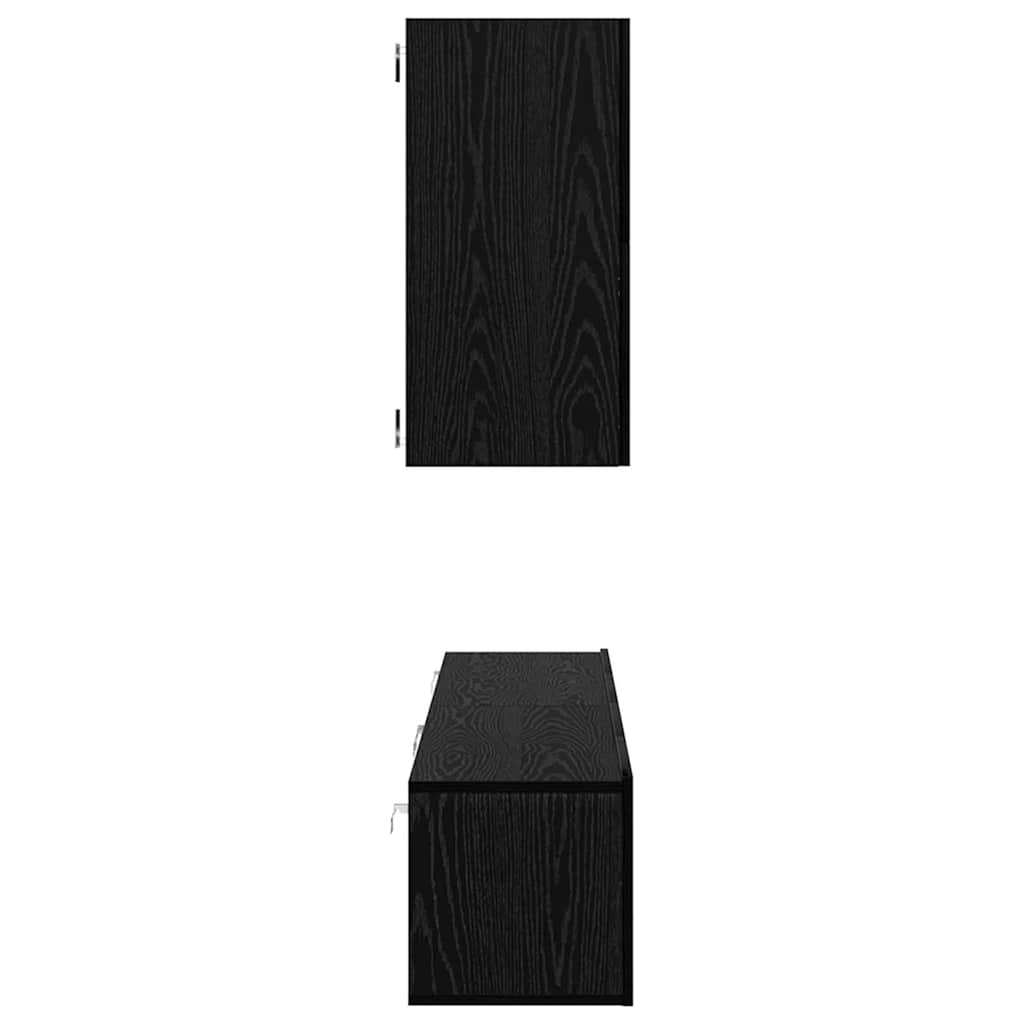 vidaXL Wall TV Cabinet 3 pcs 100 x 30 x 30 cm Black Oak