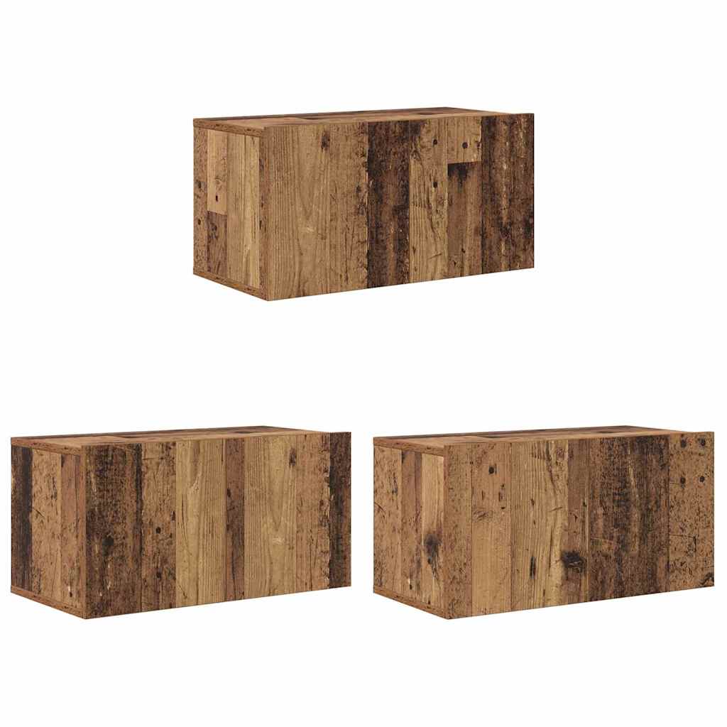 vidaXL TV Cabinet Set Wall-mounted Old Wood Engineered Wood