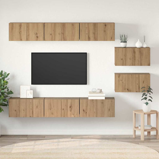 vidaXL TV Cabinet Set 8 pcs Artisan Oak Engineered Wood