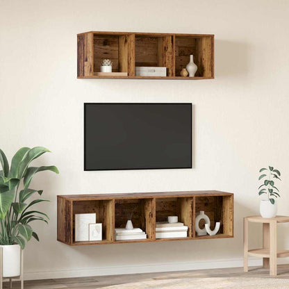 vidaXL TV Cabinet Set Wall-mounted 2 pcs Old Wood Engineered Wood