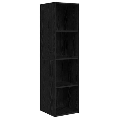 vidaXL TV Cabinet Set Wall-mounted 2 pcs Black Oak Engineered Wood
