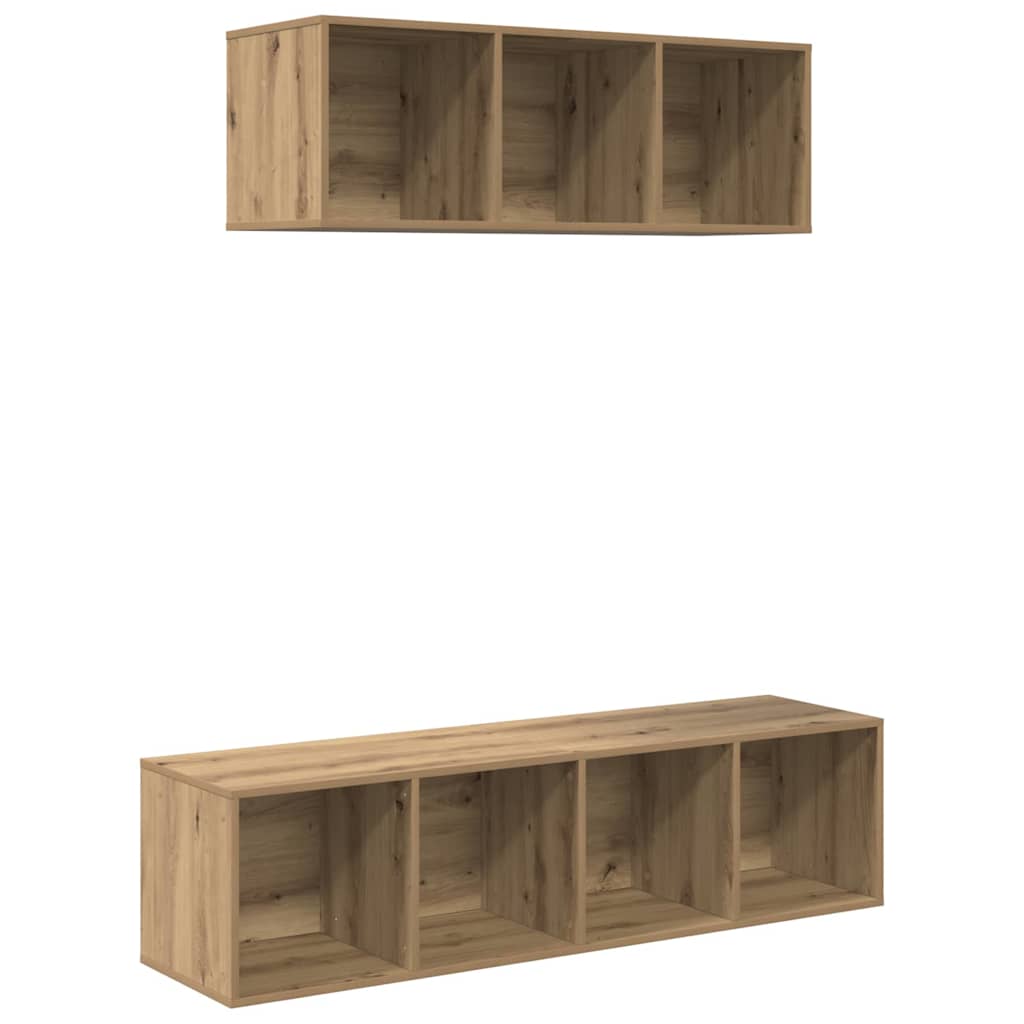 vidaXL TV Cabinet Set 2 pcs Artisan Oak Engineered Wood