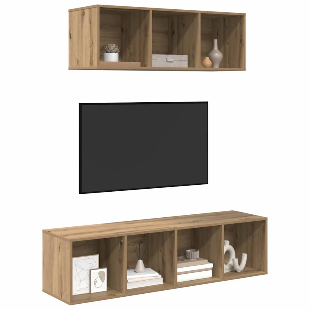 vidaXL TV Cabinet Set 2 pcs Artisan Oak Engineered Wood