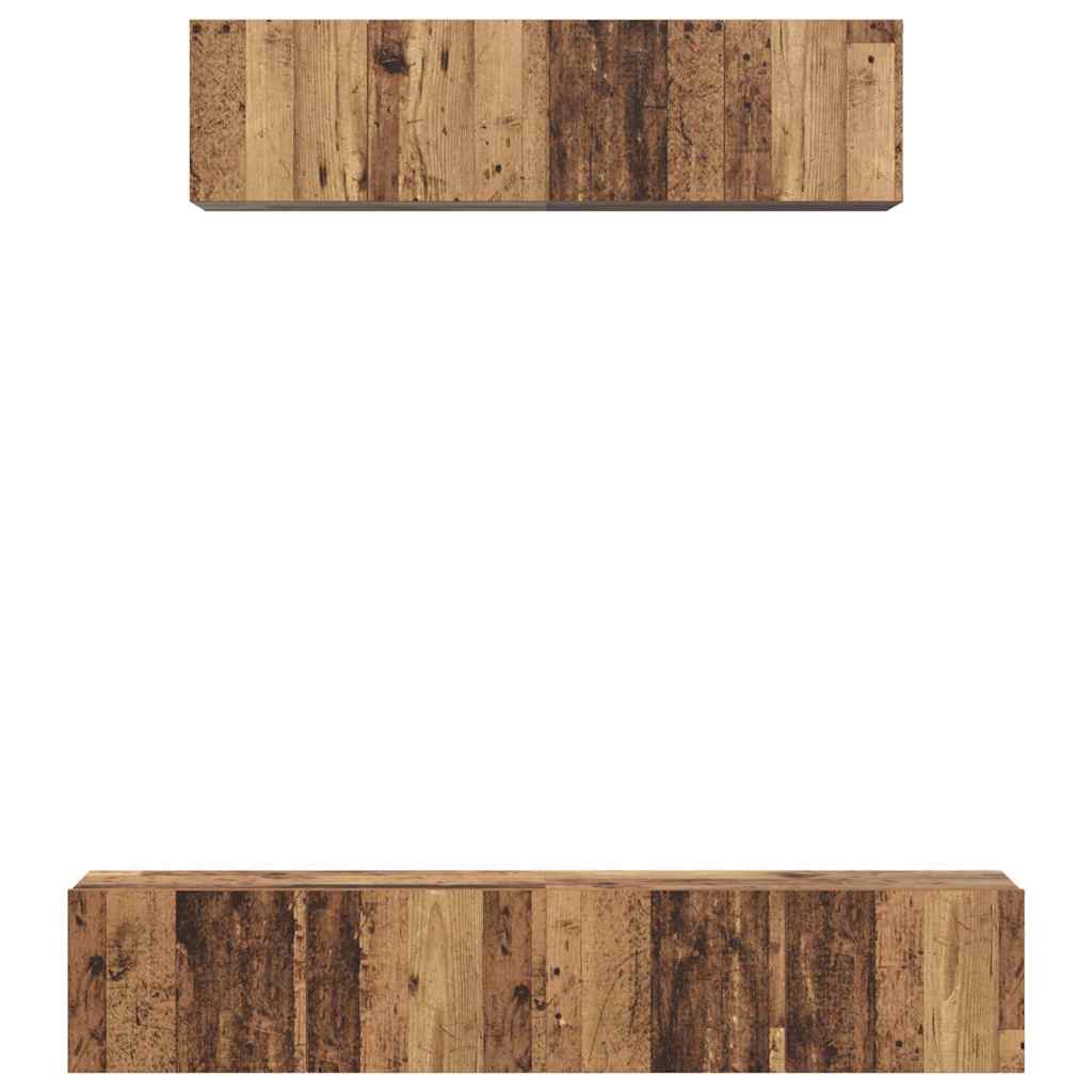 vidaXL TV Cabinet Set Wall-mounted 4 pcs Old Wood Engineered Wood