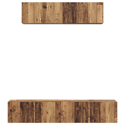 vidaXL TV Cabinet Set Wall-mounted 4 pcs Old Wood Engineered Wood