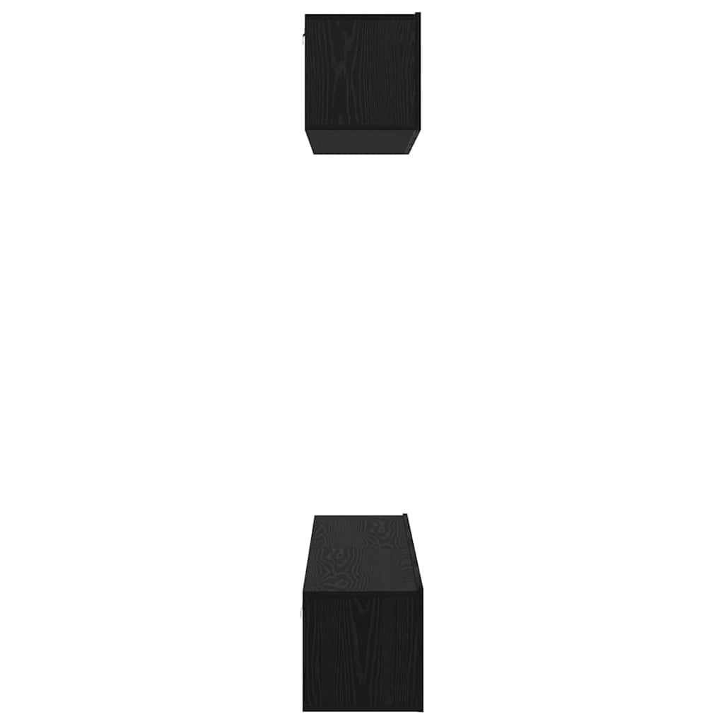 vidaXL TV Cabinet Set Wall-mounted 4 pcs Black Oak Engineered Wood