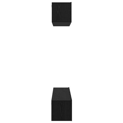 vidaXL TV Cabinet Set Wall-mounted 4 pcs Black Oak Engineered Wood