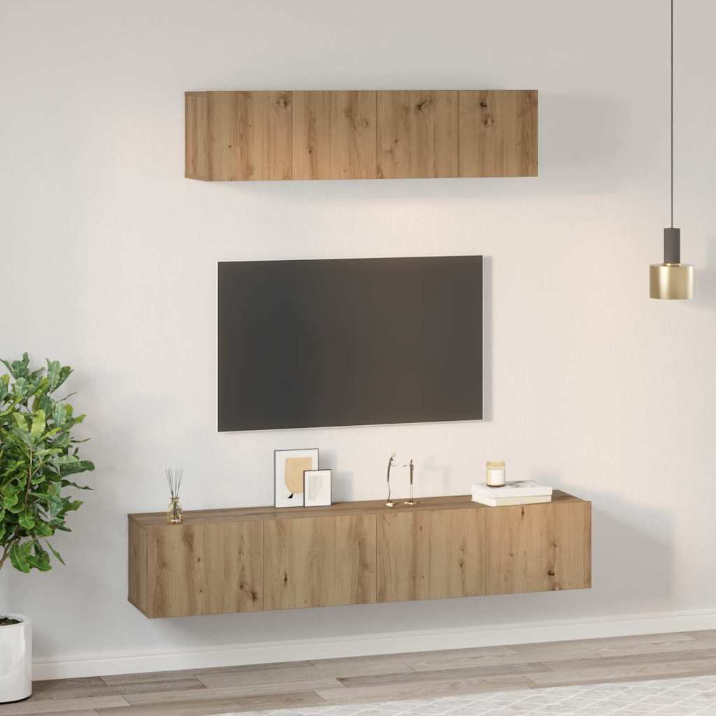 vidaXL TV Cabinet Set 4 pcs Artisan Oak Engineered Wood