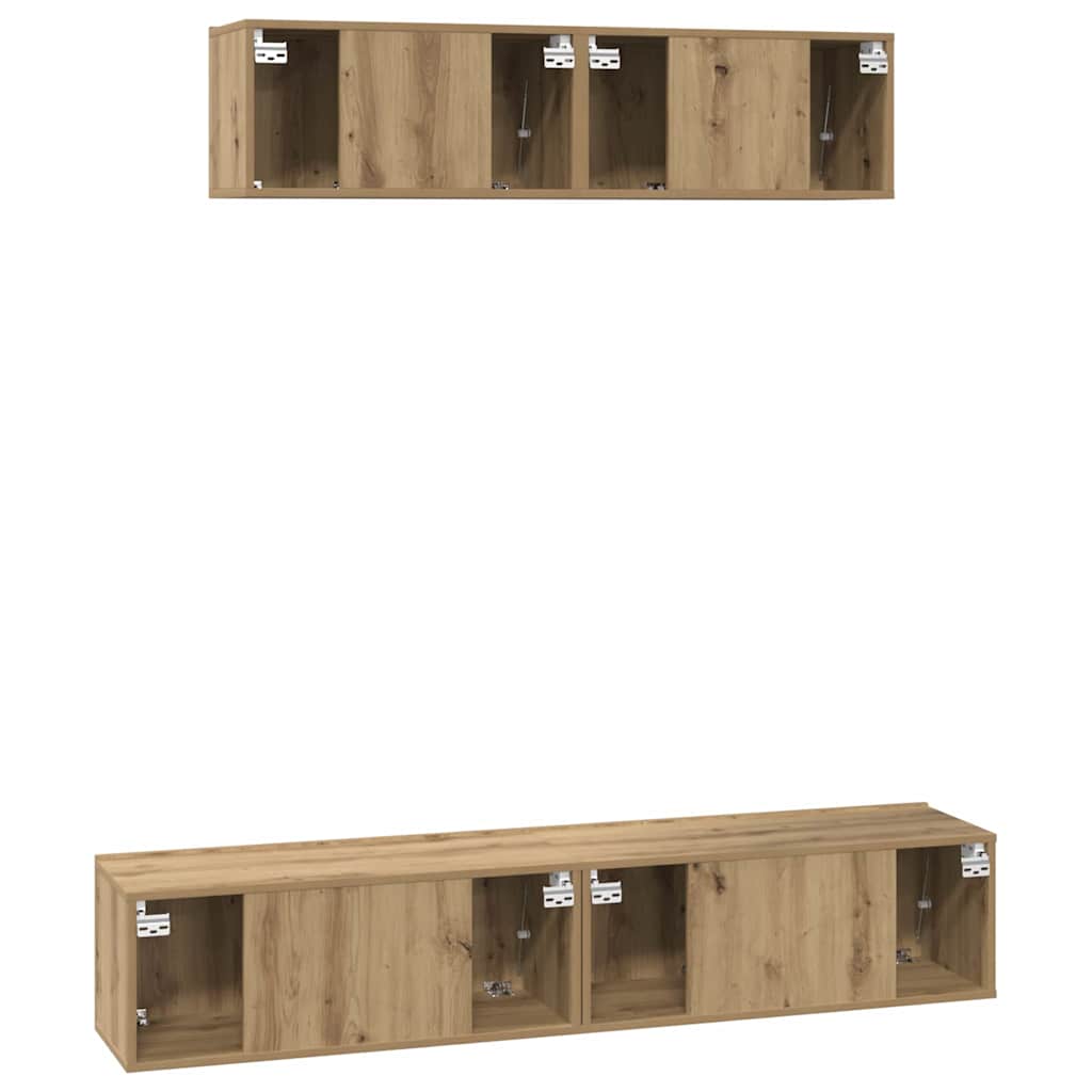 vidaXL TV Cabinet Set 4 pcs Artisan Oak Engineered Wood