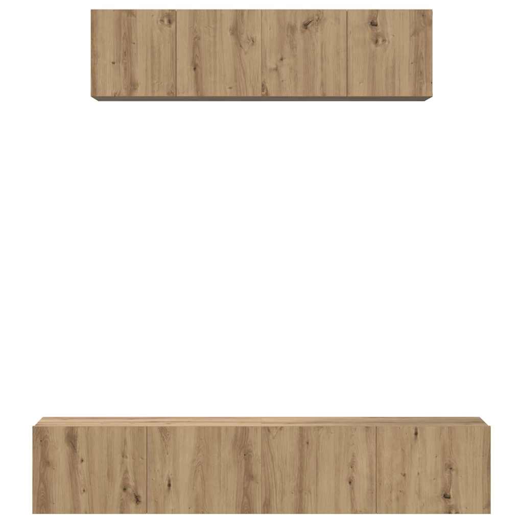vidaXL TV Cabinet Set 4 pcs Artisan Oak Engineered Wood