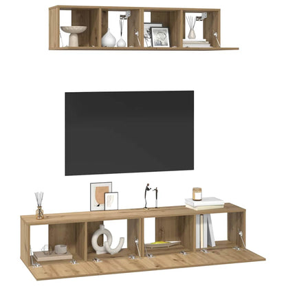 vidaXL TV Cabinet Set 4 pcs Artisan Oak Engineered Wood
