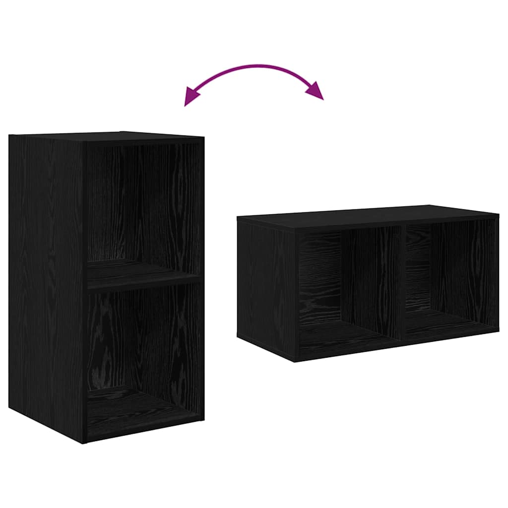 vidaXL TV Cabinet Set Black Oak 37 x 37 x 107 cm Engineered Wood