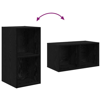 vidaXL TV Cabinet Set Black Oak 37 x 37 x 107 cm Engineered Wood