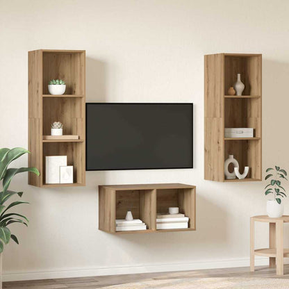 vidaXL TV Cabinet Set Artisan Oak Engineered Wood