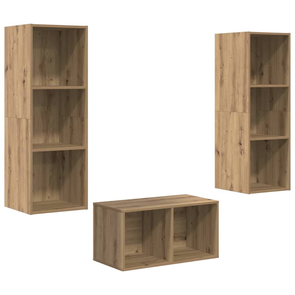 vidaXL TV Cabinet Set Artisan Oak Engineered Wood