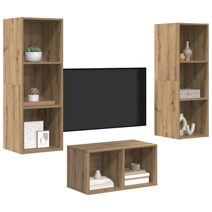 vidaXL TV Cabinet Set Artisan Oak Engineered Wood