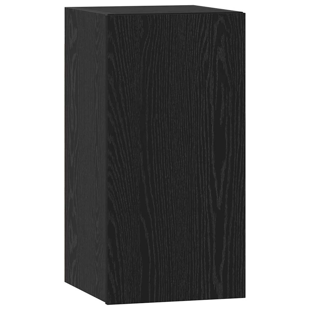 vidaXL TV Cabinet Set Wall-mounted Black Oak Engineered Wood