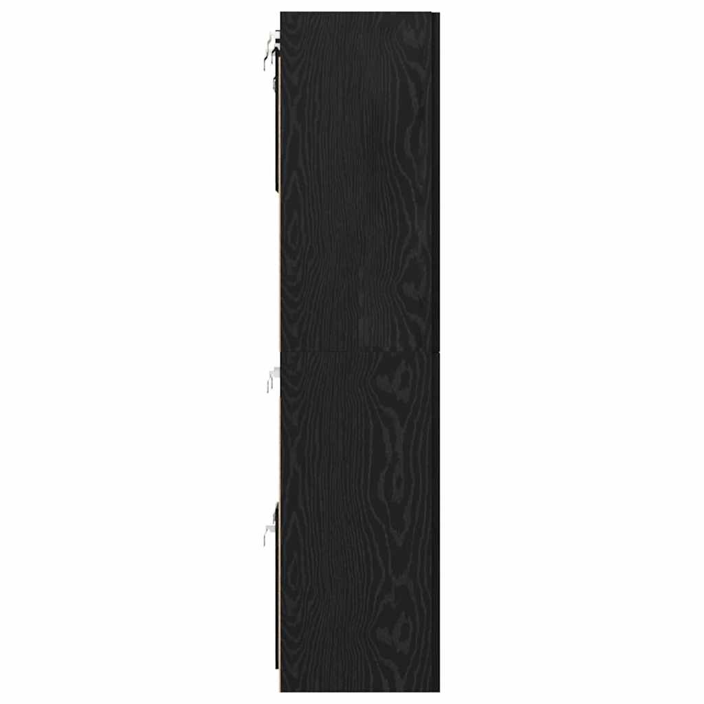 vidaXL TV Cabinet Set Wall-mounted 8 pcs Black Oak Engineered Wood