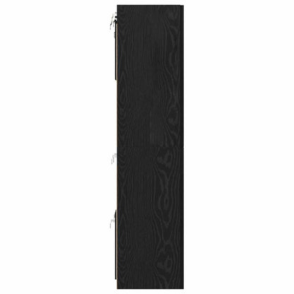 vidaXL TV Cabinet Set Wall-mounted 8 pcs Black Oak Engineered Wood