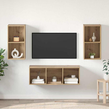 vidaXL TV Cabinet Set 3 pcs Artisan Oak Engineered Wood