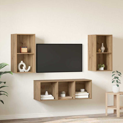 vidaXL TV Cabinet Set 3 pcs Artisan Oak Engineered Wood