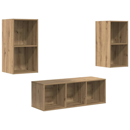 vidaXL TV Cabinet Set 3 pcs Artisan Oak Engineered Wood