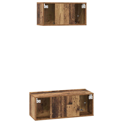 vidaXL TV Cabinet Set Wall-mounted 2 pcs Old Wood Engineered Wood