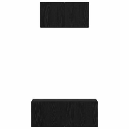 vidaXL TV Cabinet Set Wall-mounted 2 pcs Black Oak Engineered Wood
