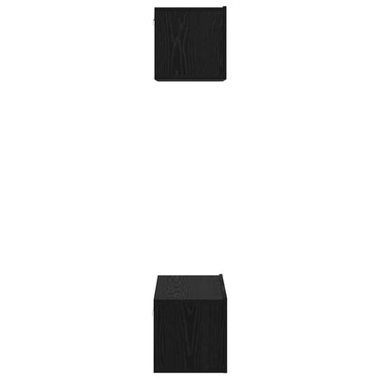 vidaXL TV Cabinet Set Wall-mounted 2 pcs Black Oak Engineered Wood