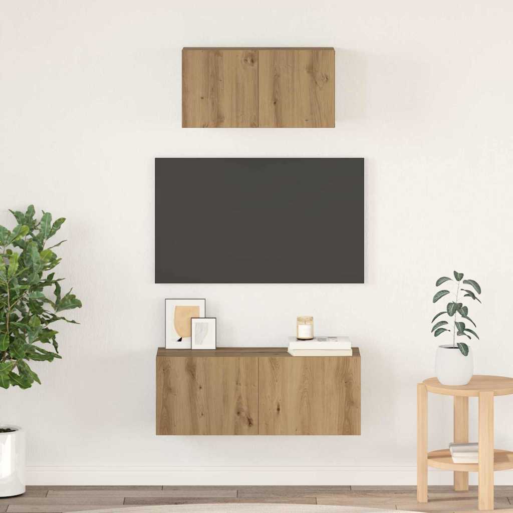 vidaXL TV Cabinet Set 2 pcs Artisan Oak Engineered Wood