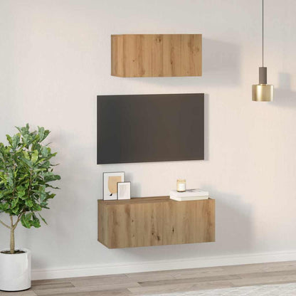 vidaXL TV Cabinet Set 2 pcs Artisan Oak Engineered Wood