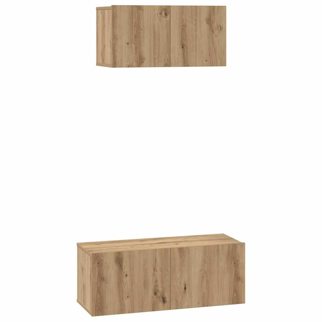 vidaXL TV Cabinet Set 2 pcs Artisan Oak Engineered Wood