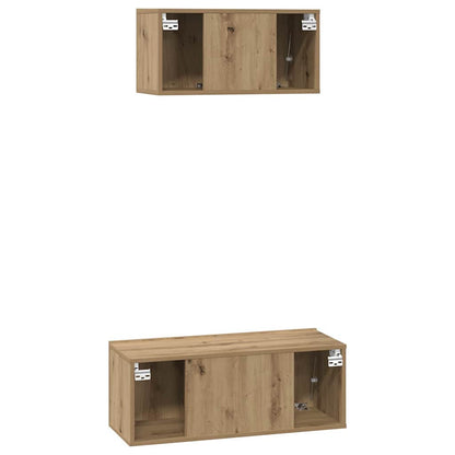 vidaXL TV Cabinet Set 2 pcs Artisan Oak Engineered Wood