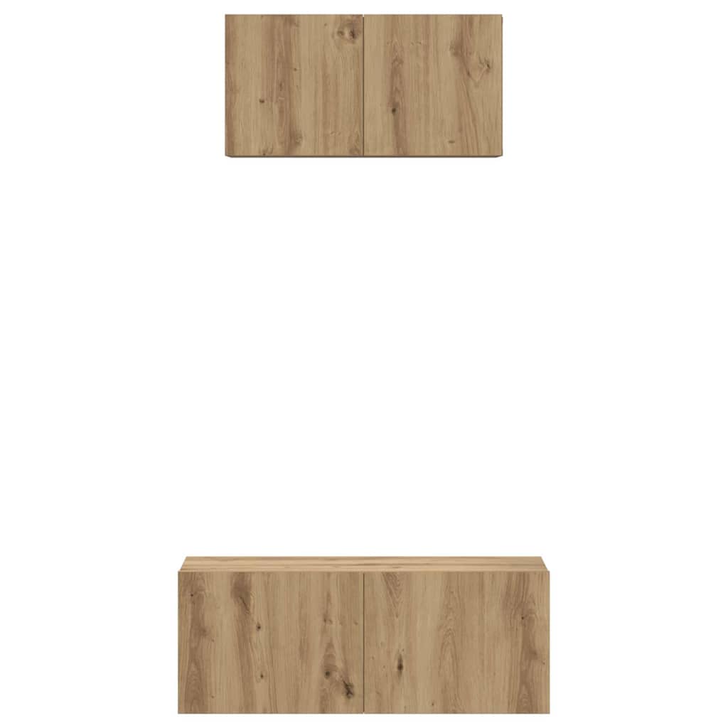 vidaXL TV Cabinet Set 2 pcs Artisan Oak Engineered Wood