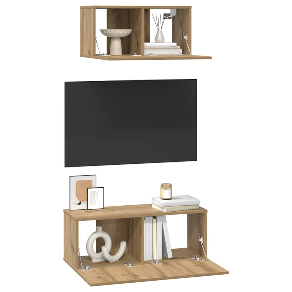 vidaXL TV Cabinet Set 2 pcs Artisan Oak Engineered Wood