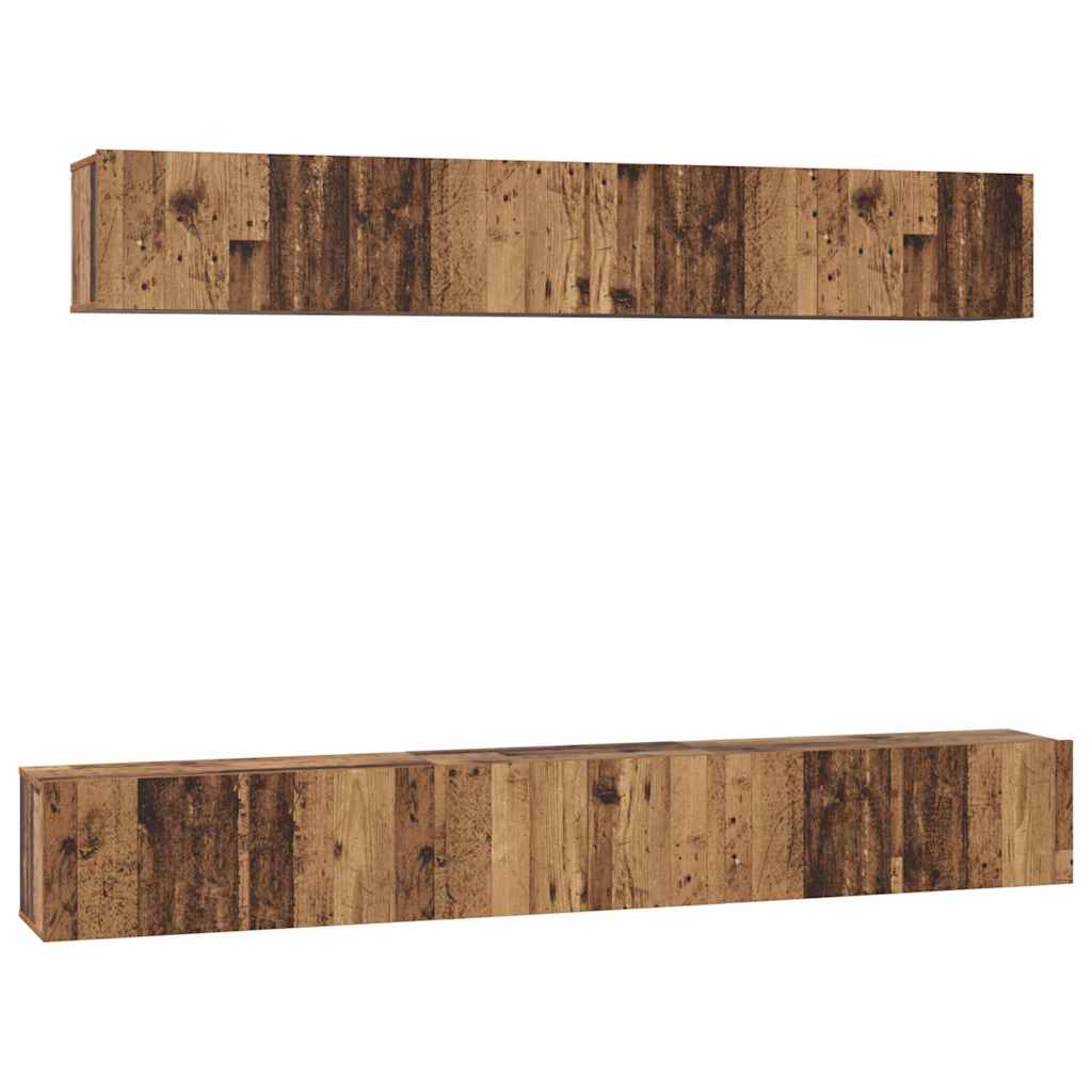vidaXL TV Cabinet Set Wall-mounted 5 pcs Old Wood Engineered Wood